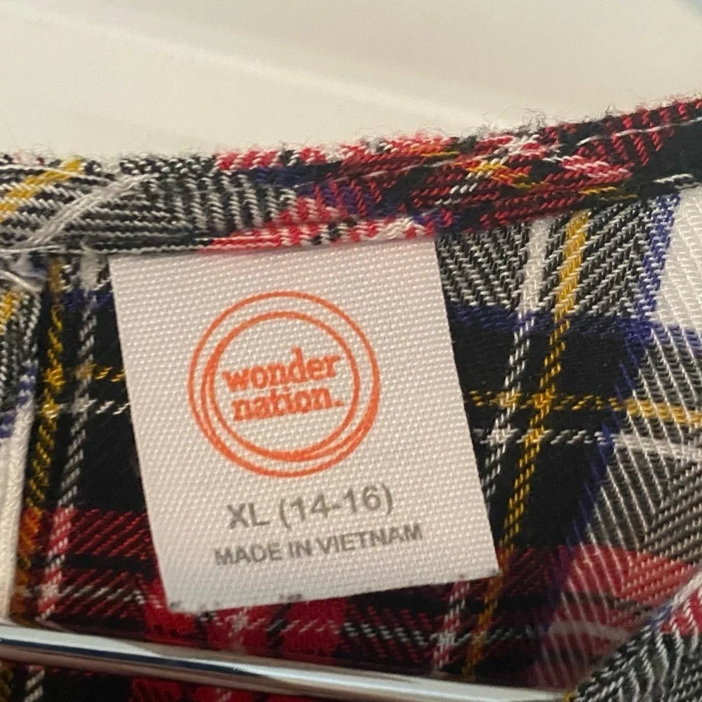 Plaid Ruffle Dress Size XL 14/16 Red Black Yellow White